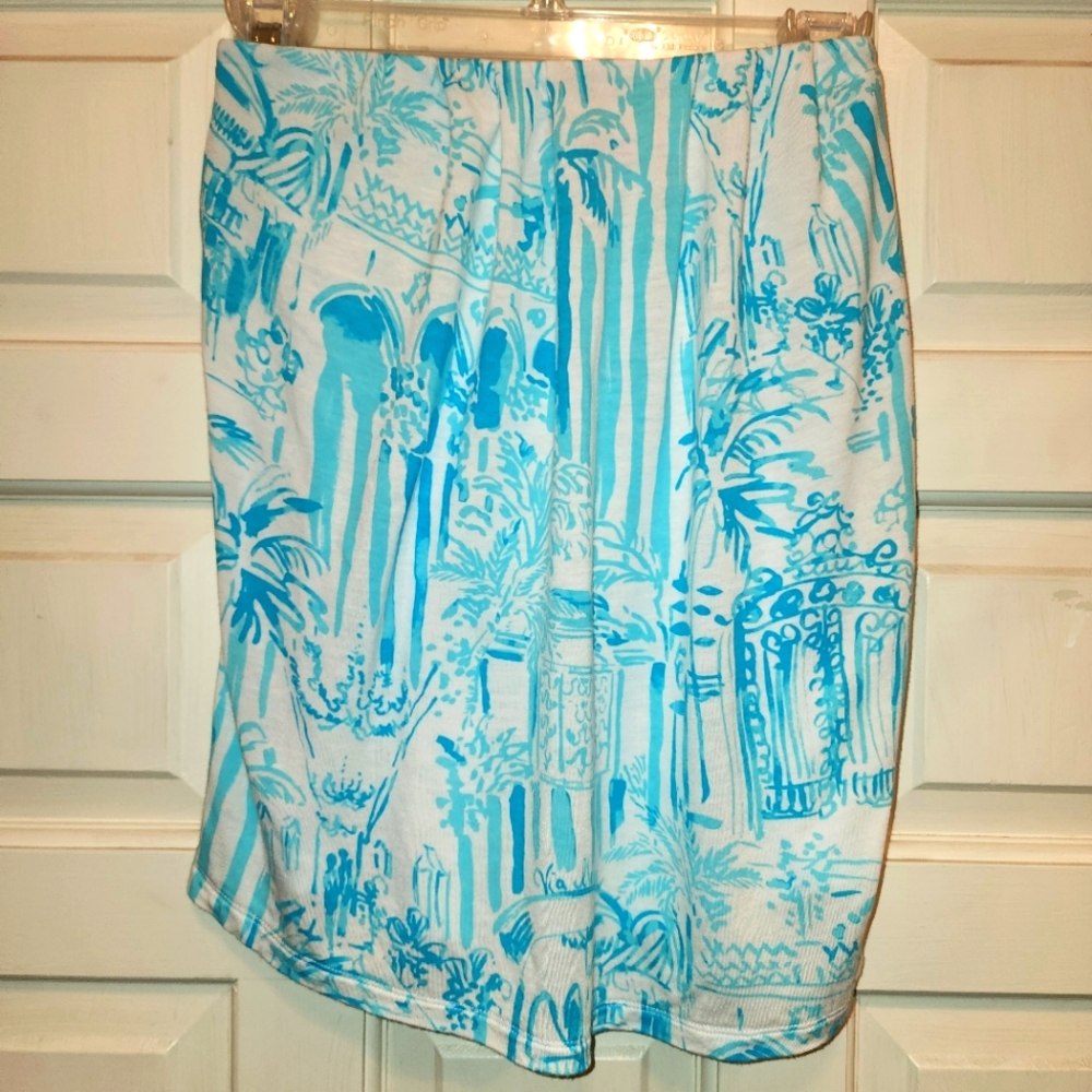 Lilly Pulitzer womens Knit Skirt Or Sleeveless top Light Blue and white - Size M